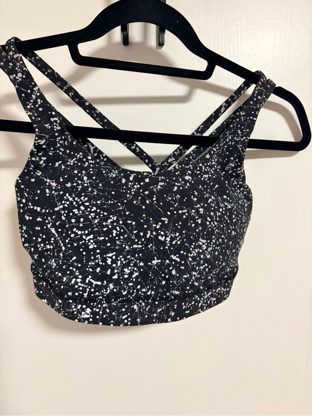 lululemon athletica Black & White Splatter Sports Bralette